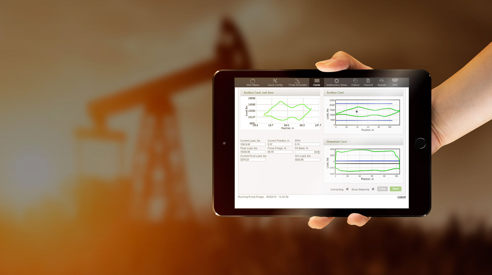 WellSim running on a tablet at a well site